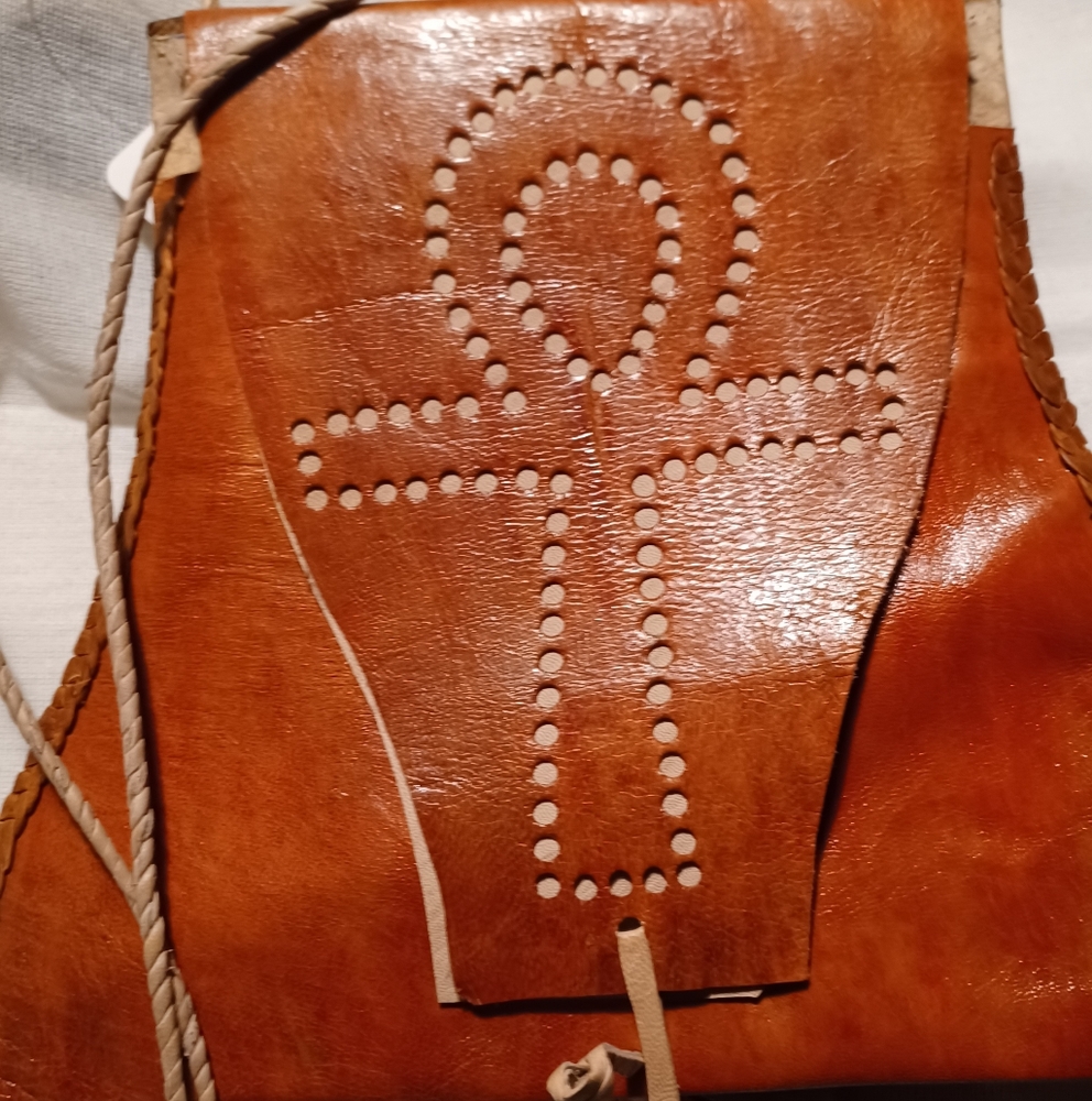 Mens vintage Handmade African leather Pouch rare